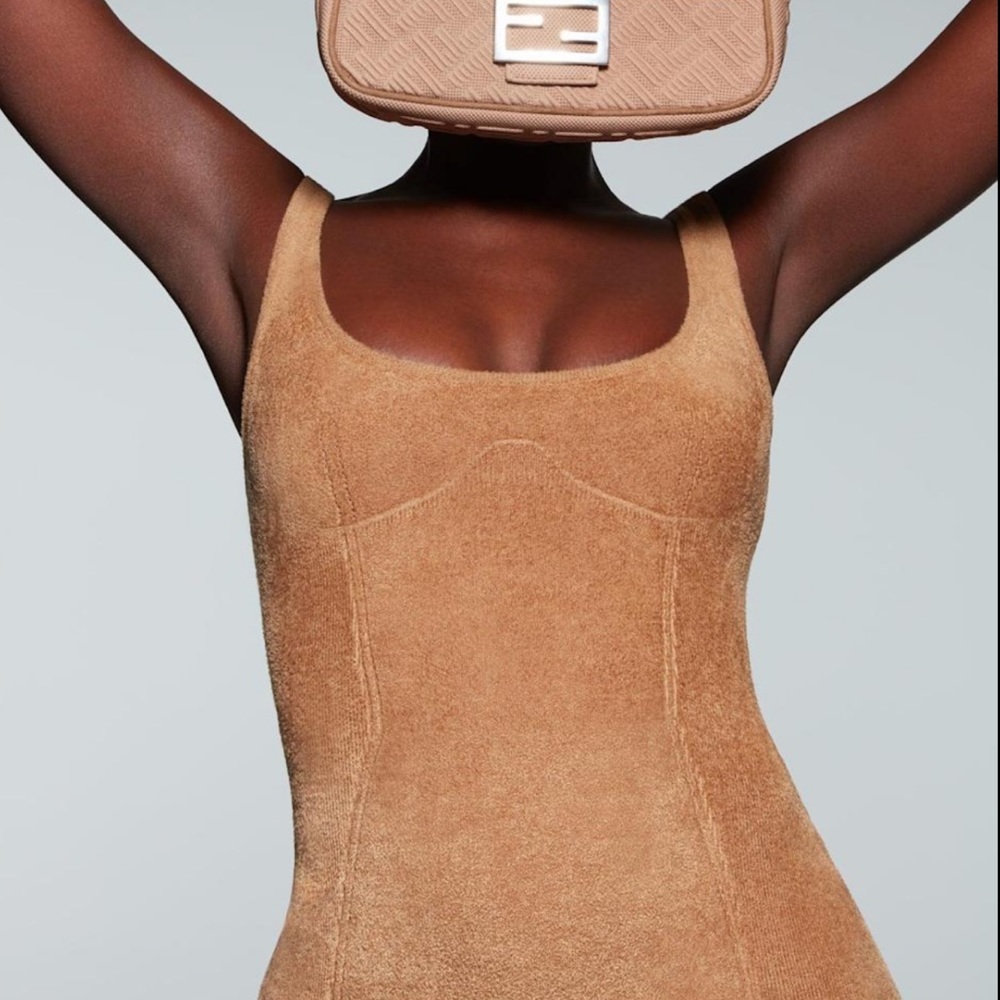 Fendi x Skims brown/tan velvet knit dress size 42 (US 6) NEW! New with tags! - Picture 16 of 16